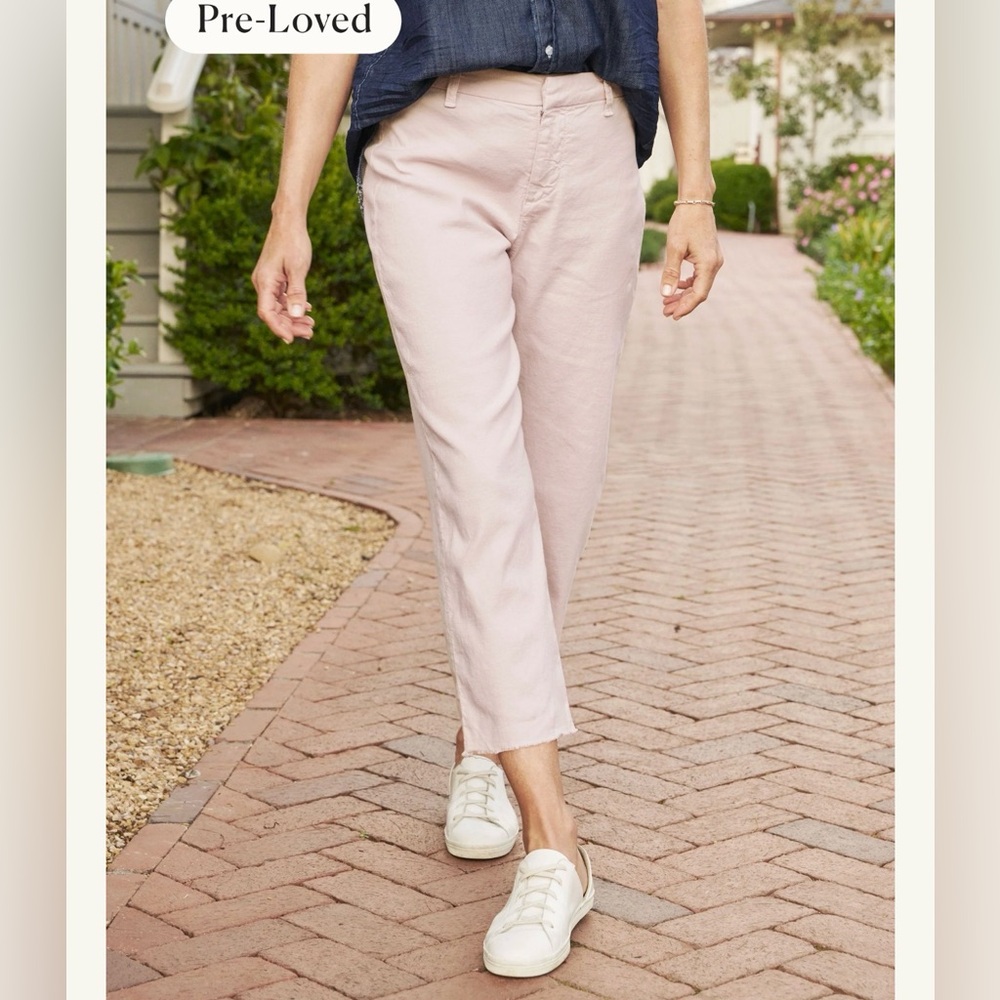 Frank &‎ Eileen Kinsale High Rise Italian Performance Linen Pants Light Pink 4